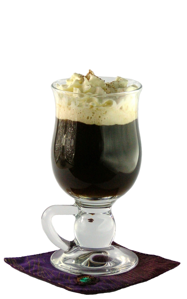 French Press Coffee with Bailey's Irish Cream and Whipped Cream