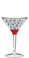 Martini with ice -with grenadine