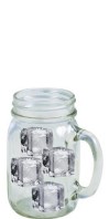 Mason jar glass with ice
