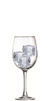 White wine glass with ice