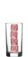 short highball with cranberry ice cubes